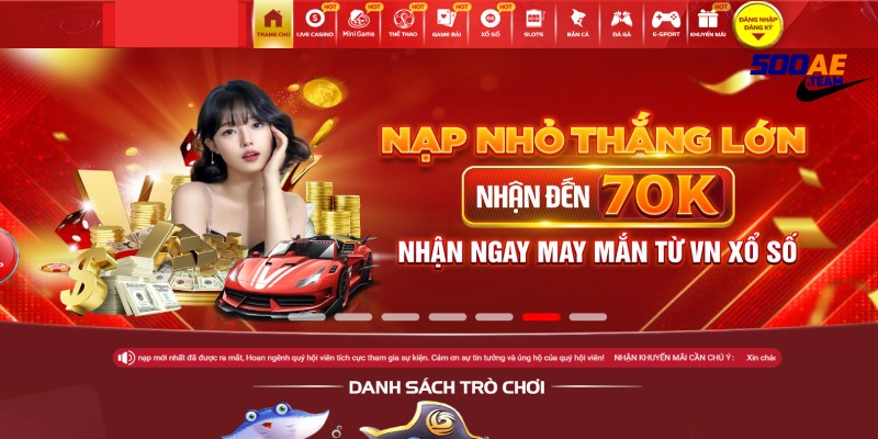 đăng nhập 500ae vào đúng trang chủ