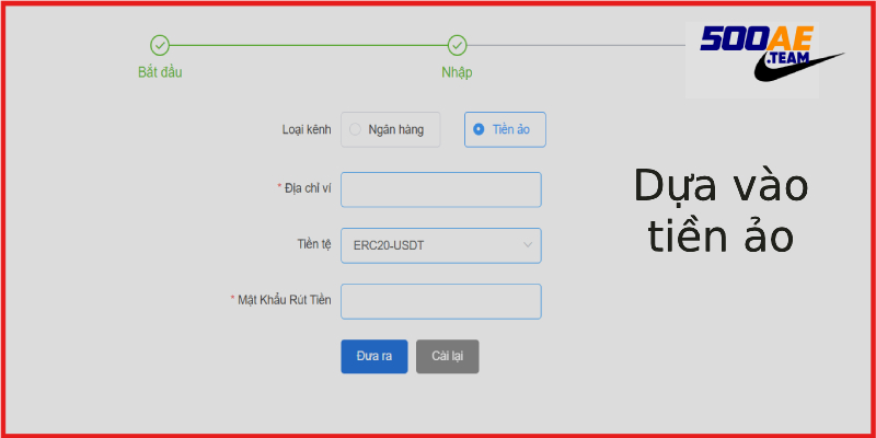 rút tiền 500ae tiền ảo